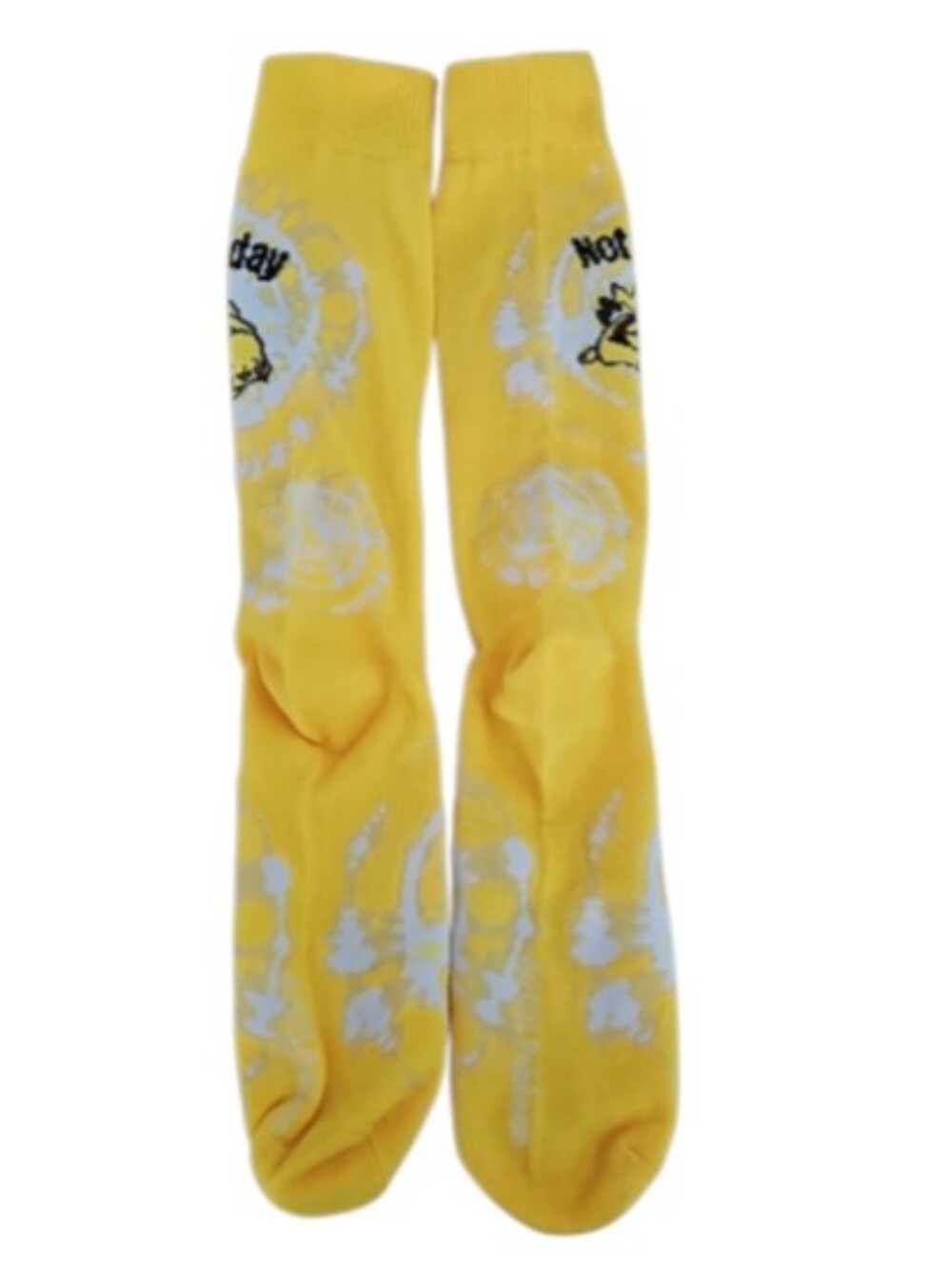 Pokemon Pikachu Not Today Crew Socks Yellow Tie Dye Novelty NWOT Animecore Gift - Picture 9 of 12